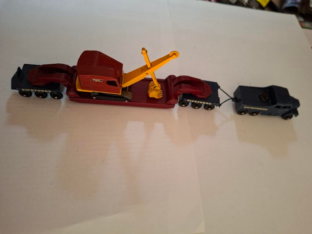 Matchbox Major Pack No.6 Scammel tractor met excavator, Hobby en Vrije tijd, Ophalen of Verzenden, Zo goed als nieuw, Bus of Vrachtwagen