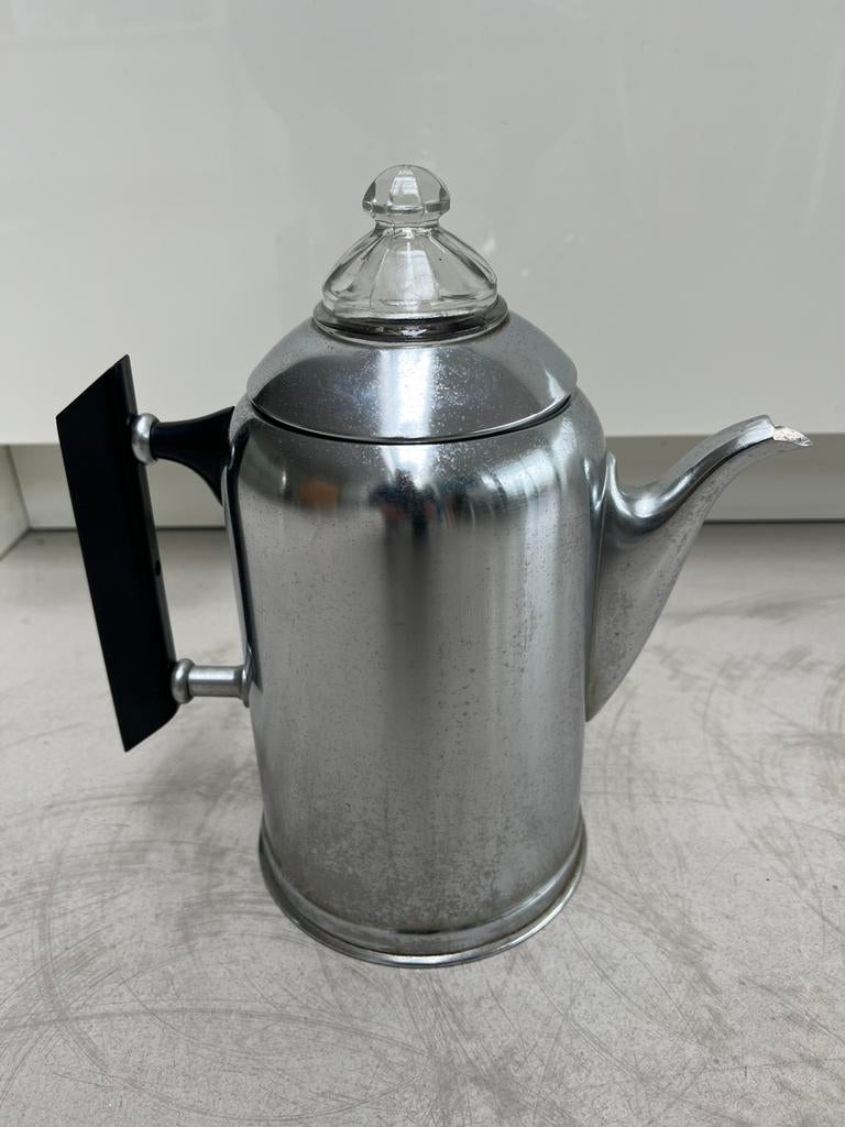 Art Deco Vintage koffiepot Demeyere compleet met filter., Ophalen of Verzenden, Gebruikt