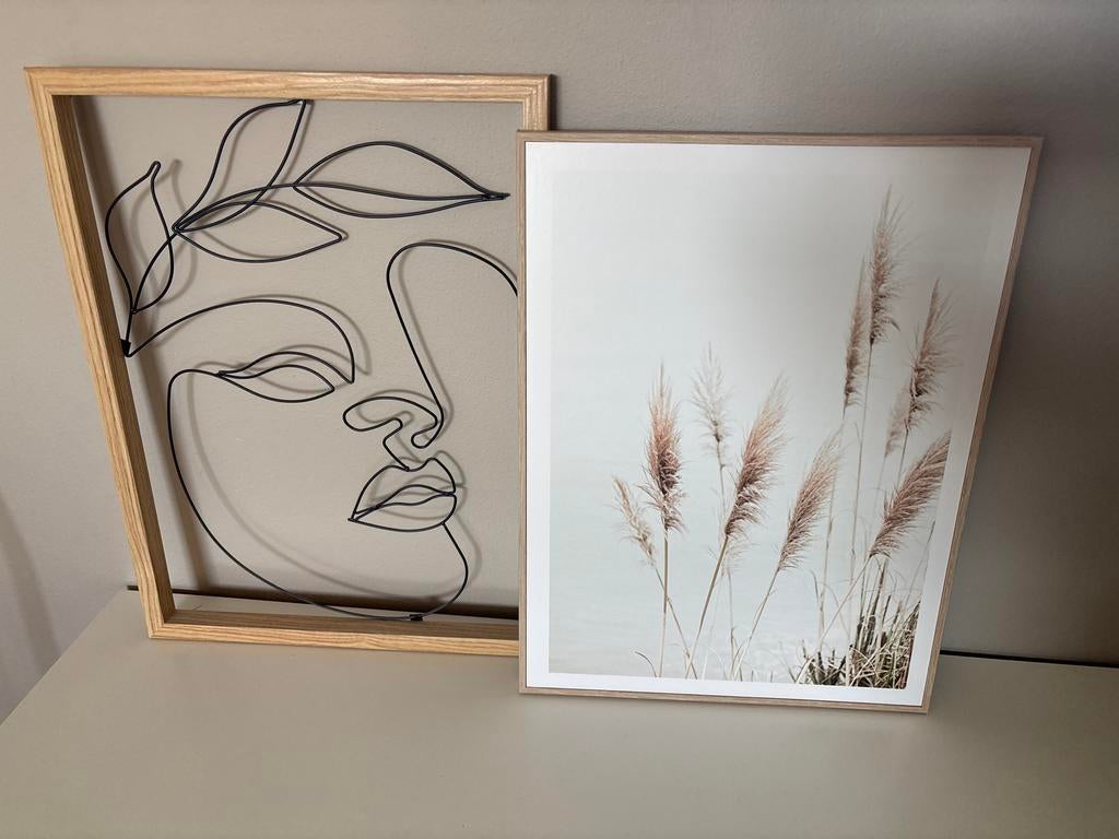 Twee leuke schilderijen, Minder dan 50 cm, Gebruikt, 50 tot 75 cm, Ophalen of Verzenden