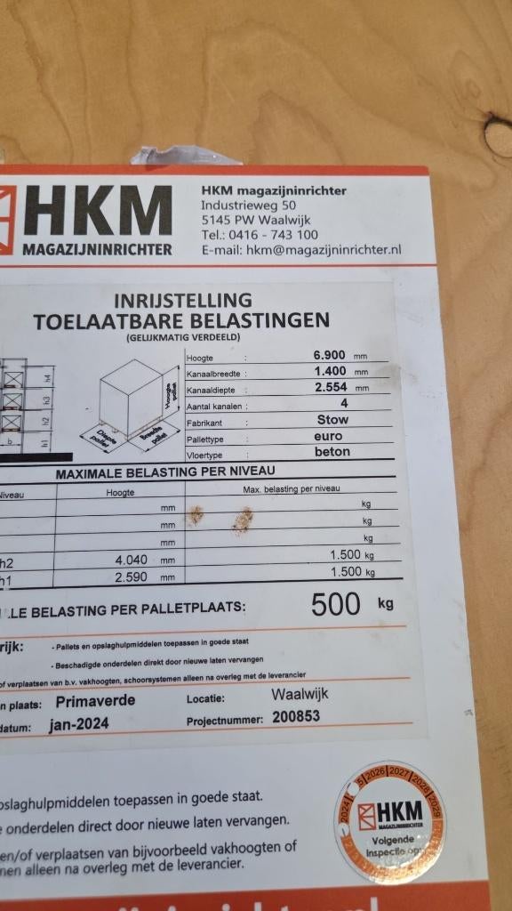 Stow Inrijstelling Drive-In 36 palletplaatsen 500kg ZGAN, Ophalen