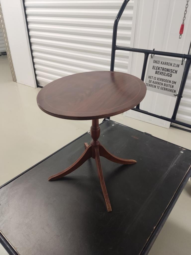 2 Engelse wijntafeltjes van Pander, goede staat, Gebruikt, Rond, Engels, Klassiek, Hout