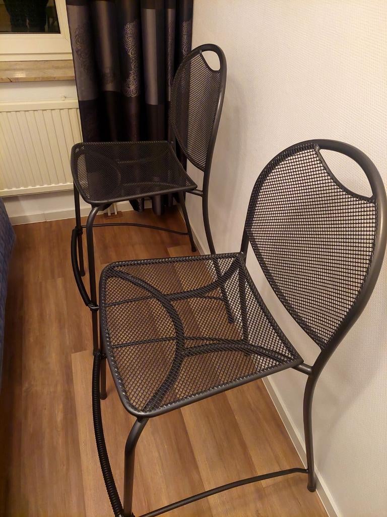 Set van 2 metalen barkrukken - Noach Outdoor, Huis en Inrichting, Barkrukken, Ophalen