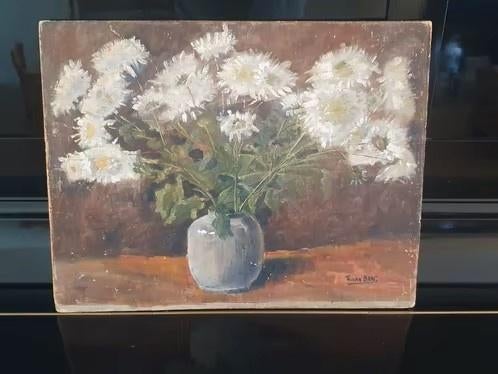 schilderij vaas met chrysanten Th. van Baar, Ophalen