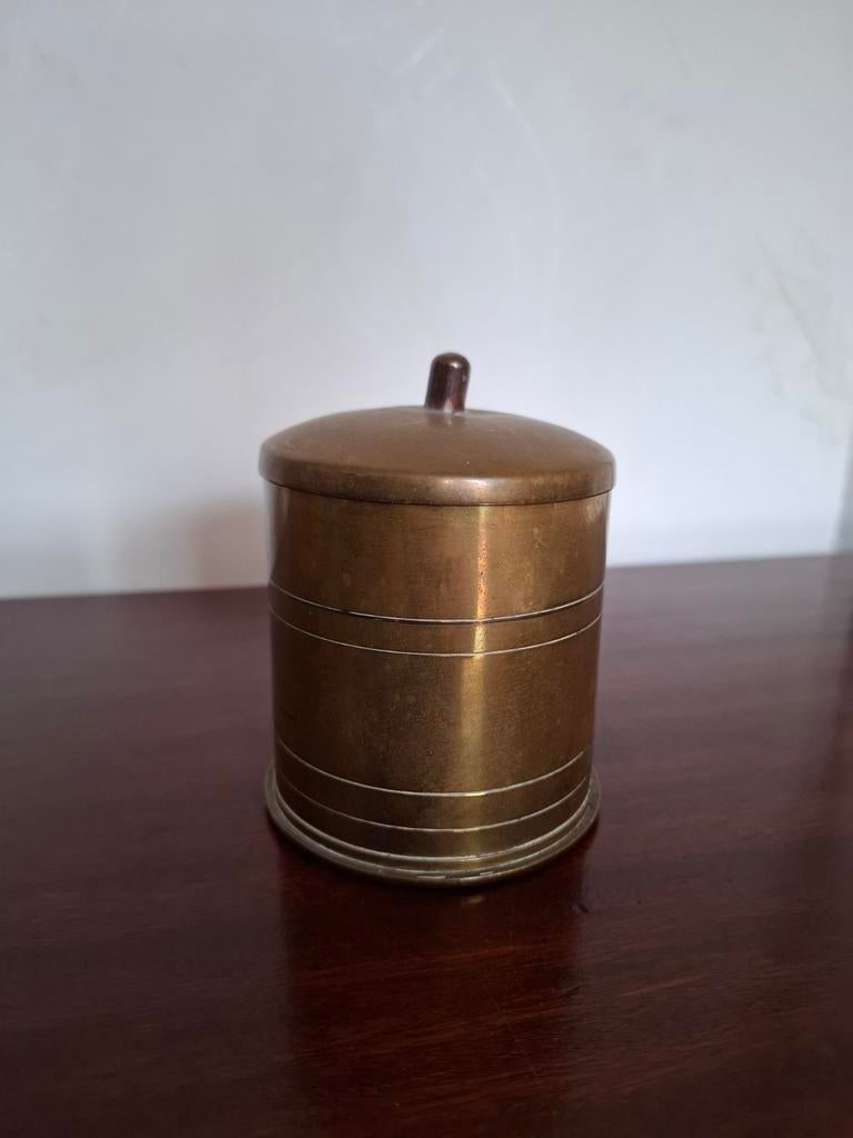 Ww2 1943 Trench Art ( jar with lit ), Ophalen of Verzenden, Koper