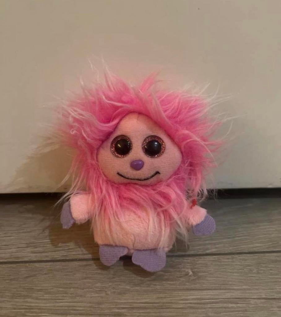 Roze pluizige knuffel sleutelhanger, Overige typen, Ophalen of Verzenden, Roze, Ty