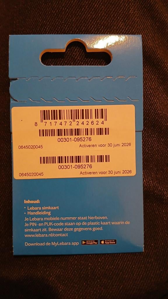 Lebara Simkaart 0645020045 top nummer Gratis Verzending!!, Verzenden, Nieuw, KPN, Simkaart