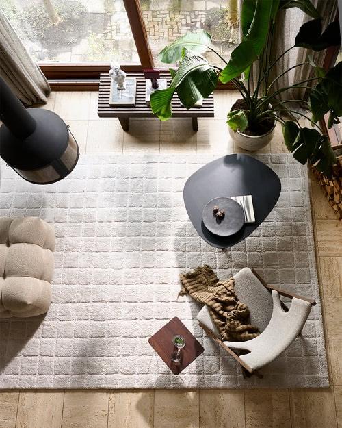 vloerkleed vt wonen wit 290 X 200 blocks, Ophalen, Wit, 200 cm of meer, Rechthoekig