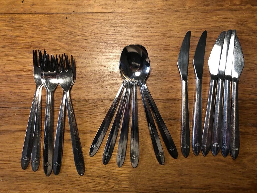 KLM Verzameling: 6x KLM bestek Sola verzilverd, Ophalen of Verzenden, Zo goed als nieuw, 1 t/m 20