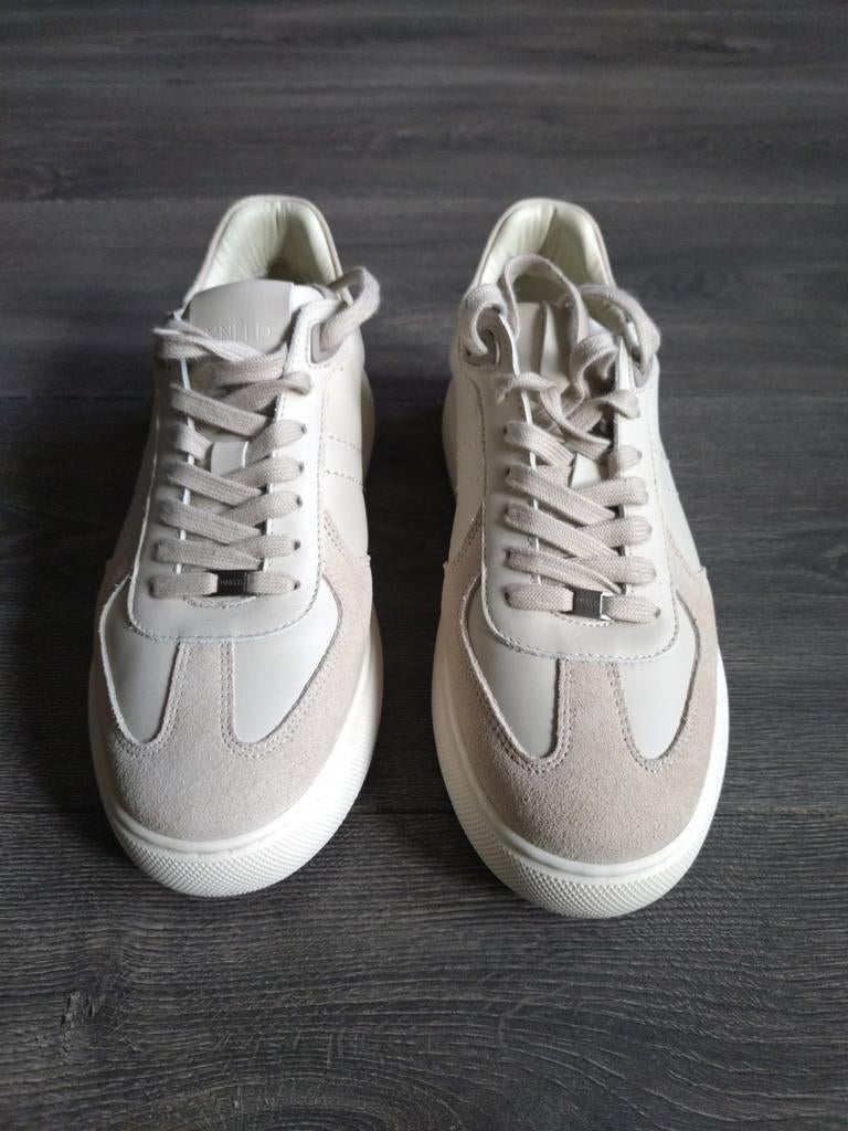 Manfield sneakers maat 41 beige/wit z.g.a.n., Kleding | Heren, Schoenen, Ophalen of Verzenden