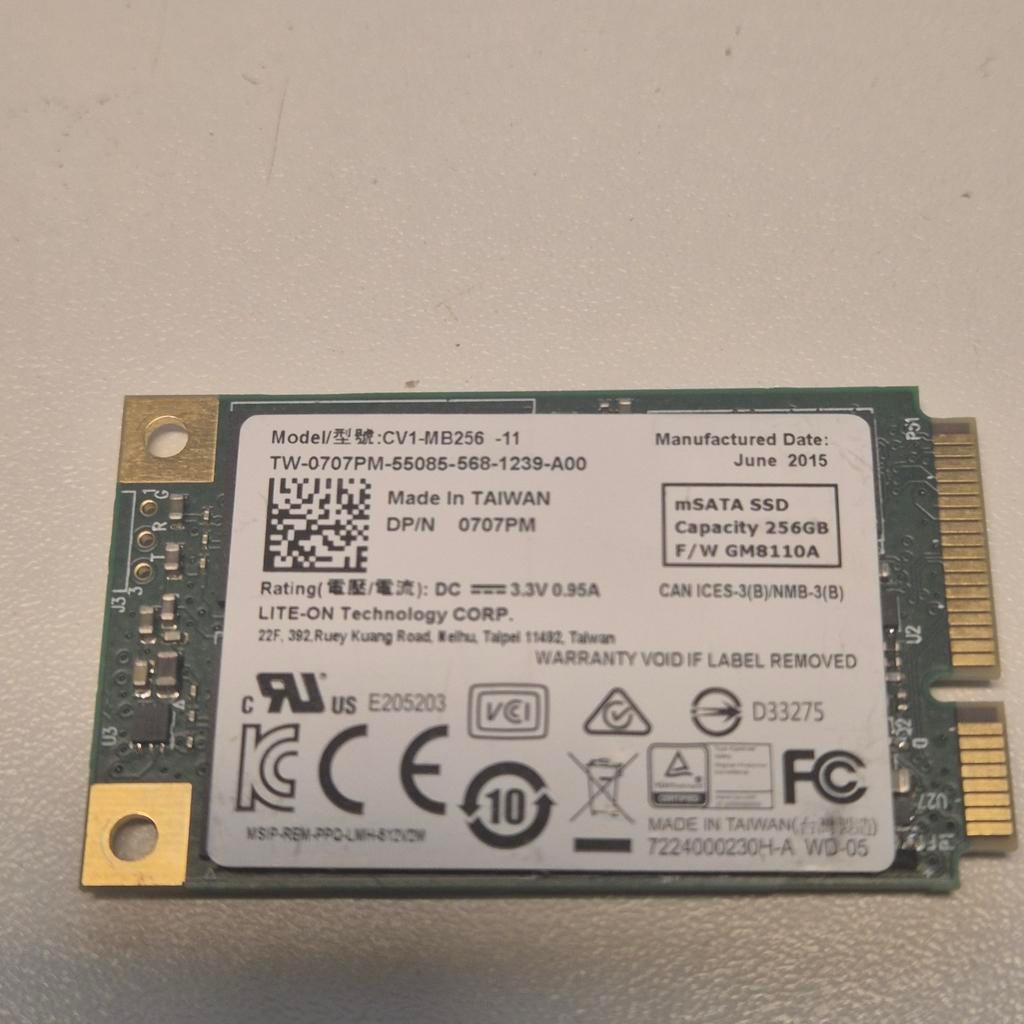 Lite-On 256GB Msata SSD, Computers en Software, Harde schijven, Intern, Gebruikt, 256GB, Verzenden
