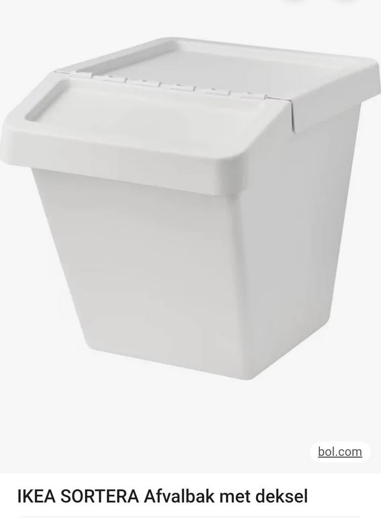 2x IKEA SORTERA Afvalbak met deksel - 60 Liter, 40 liter of meer, Ophalen of Verzenden, Gebruikt, Kunststof