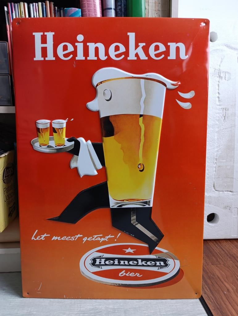 Heineken bord, Ophalen, Zo goed als nieuw, Reclamebord