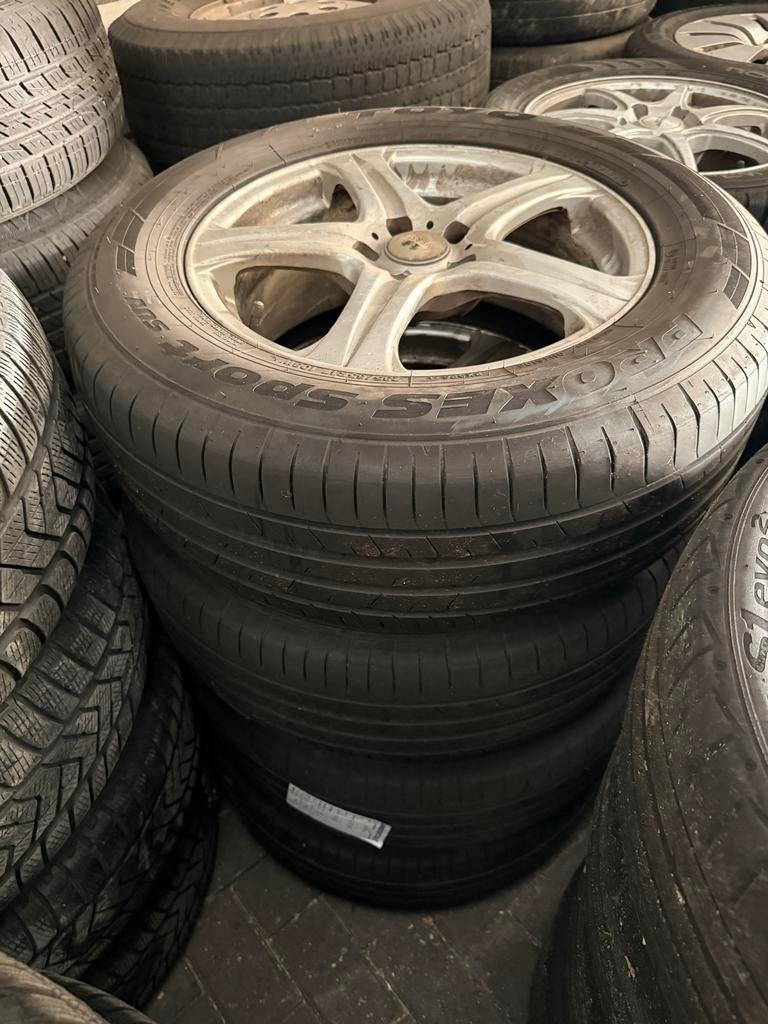 Lichtmetalen velgen met banden Volvo XC90 2005, Ophalen, 18 inch, Gebruikt, Banden en Velgen