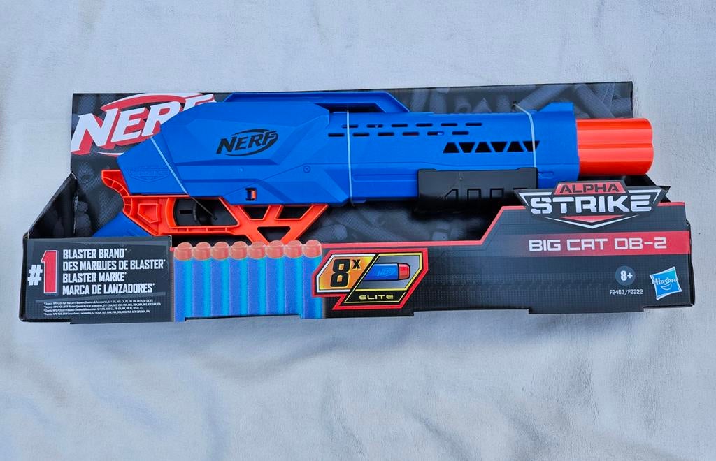 Nieuwe Nerf Alpha Strike Big Cat DB-2 Blaster met 8 Darts, Ophalen of Verzenden, Nieuw