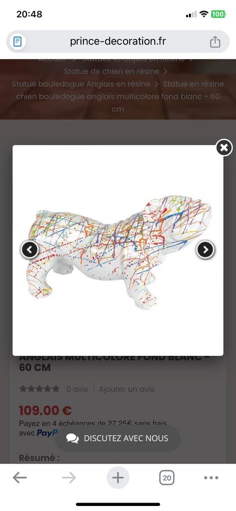 Kunstzinnig Beeld Engelse Bulldog - Handgeschilderd, Antiek en Kunst, Ophalen