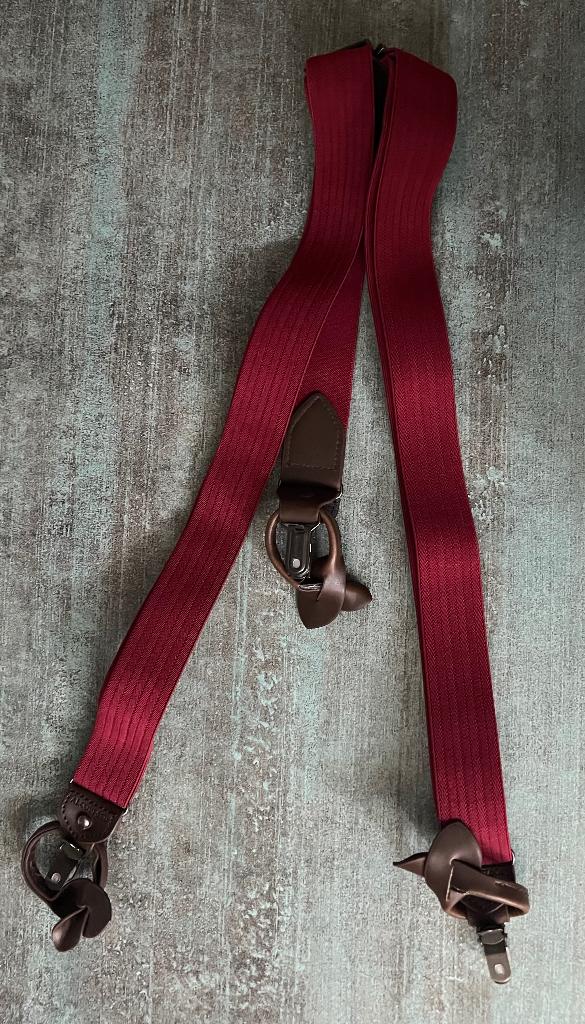 Ascott & Co. Heren bretels. Wijnrood. One size., Kleding | Heren, Overige kleuren, Echt leder, Ophalen of Verzenden, Nieuw