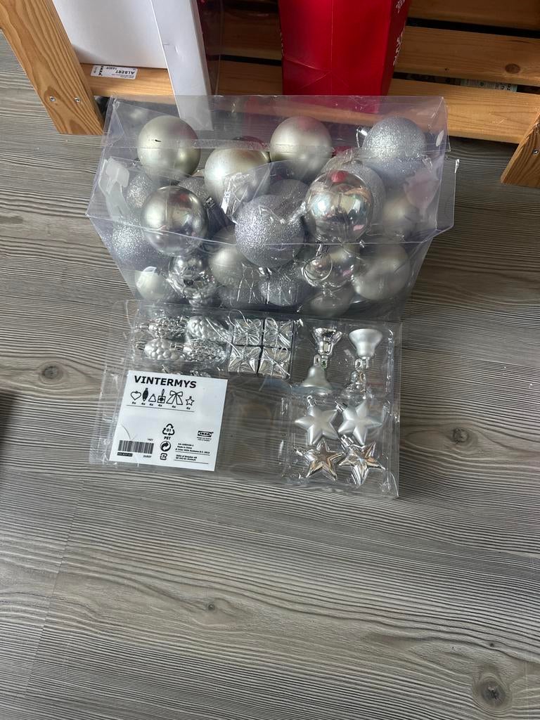 Zilveren kerstballen plastic, Ophalen of Verzenden, Nieuw