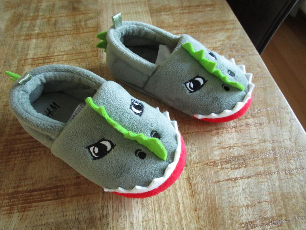 H&M - ongedragen draken sloffen maat 24/25, Nieuw, Ophalen of Verzenden, Jongen, Overige typen