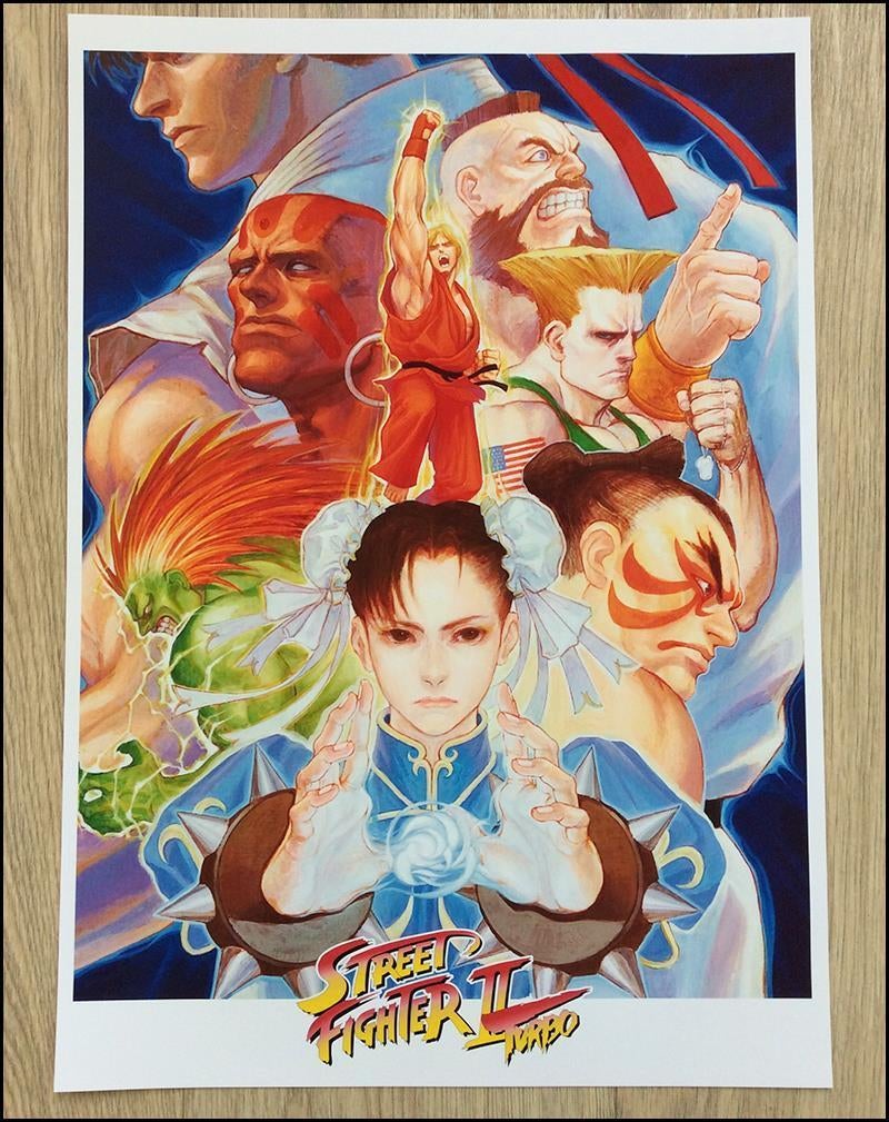 STREET FIGHTER TURBO Capcom Retro Arcade Poster, Vechten, 1 speler, Nieuw, Ophalen of Verzenden