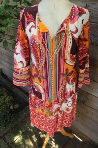 Jurk gekleurd Ana Alcazar mt 36 Vaste prijs, Overige kleuren, Ophalen of Verzenden, Zo goed als nieuw, Knielengte