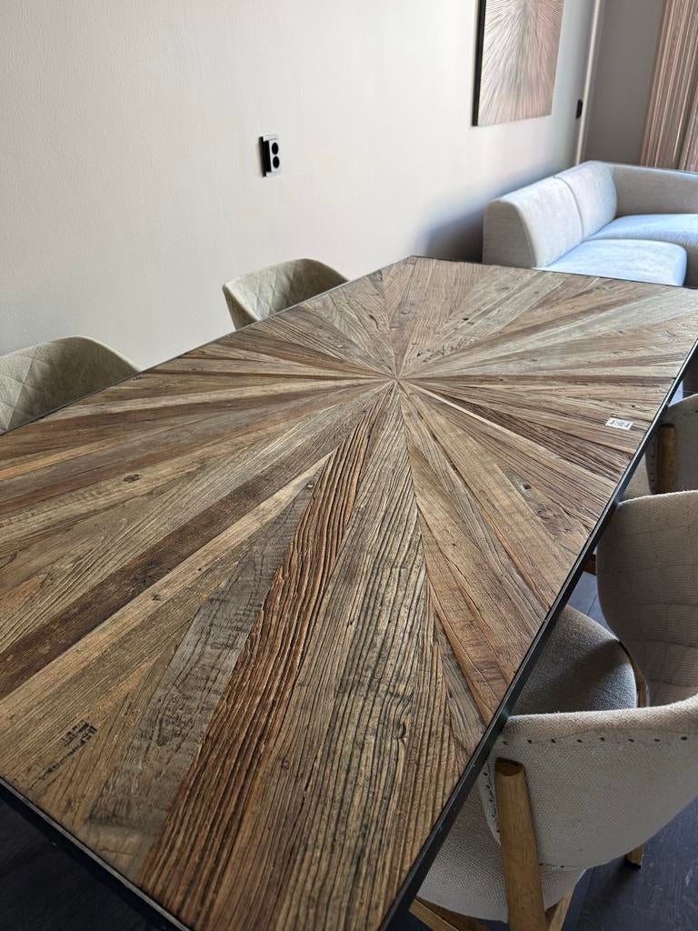 Riviera Maison eettafel 180x 90 met opt. eetkamerstoelen, Huis en Inrichting, Ophalen, Gebruikt, 50 tot 100 cm, 150 tot 200 cm