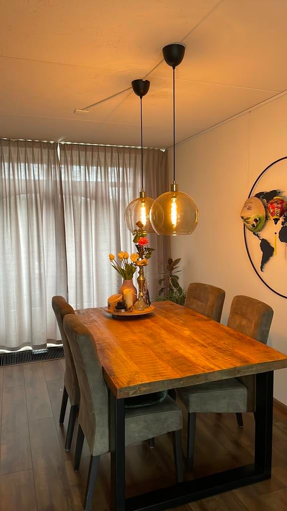 2 stuks IKEA lampen - Glazen bol met spiraal gloeilamp, Huis en Inrichting, Ophalen, Gebruikt, Glas, 75 cm of meer