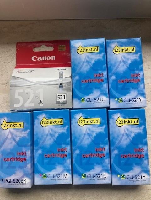Te Koop : Canon 520/521 (N.V.) cartridges, Ophalen of Verzenden, Nieuw, Cartridge, 123inkt.nl
