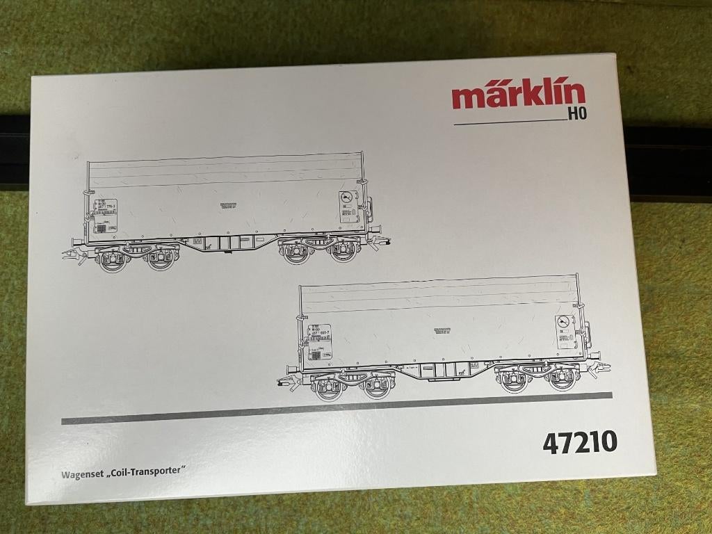 Märklin 47210 Set van twee zijldekwagens van de NMBS, Wisselstroom, Treinset, Ophalen of Verzenden, Zo goed als nieuw