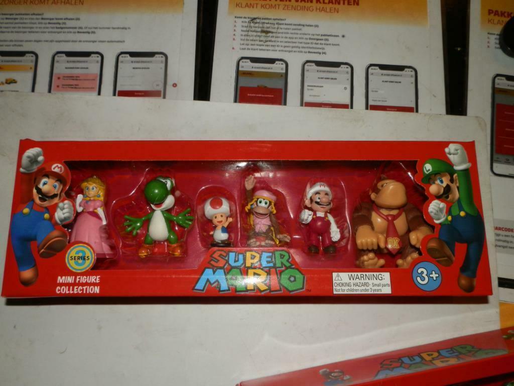 Super Mario Collectie Figuren in box van 6 origineel nieuw, Ophalen of Verzenden, Nieuw