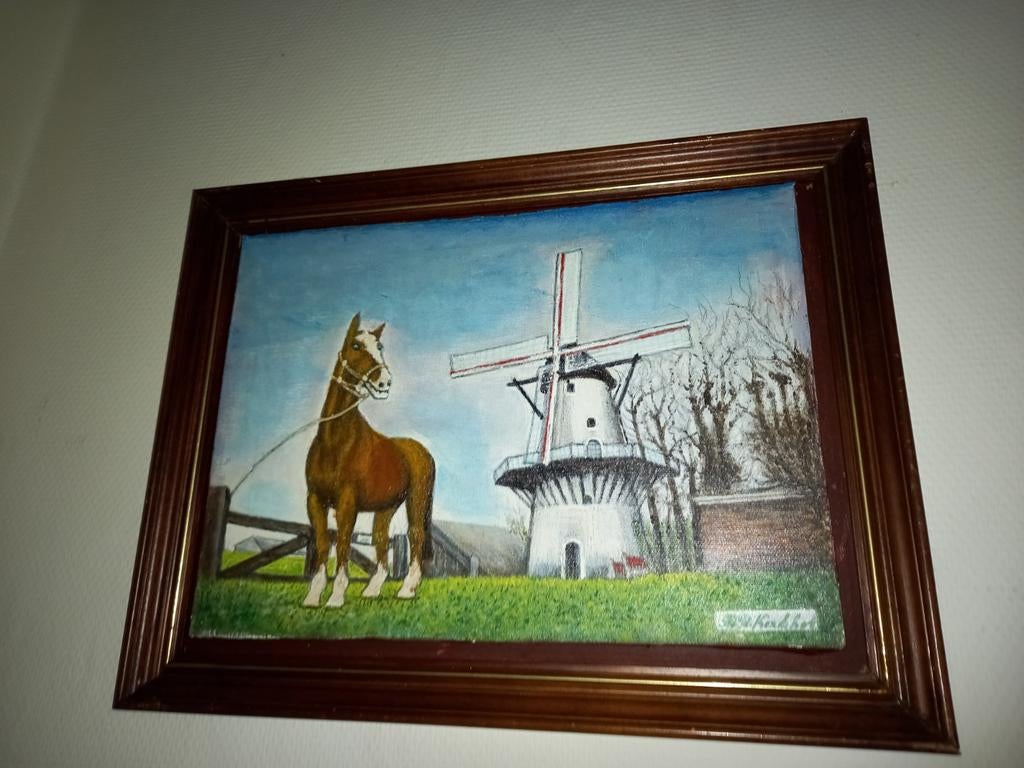 Schilderij met molen en paard, Verzenden