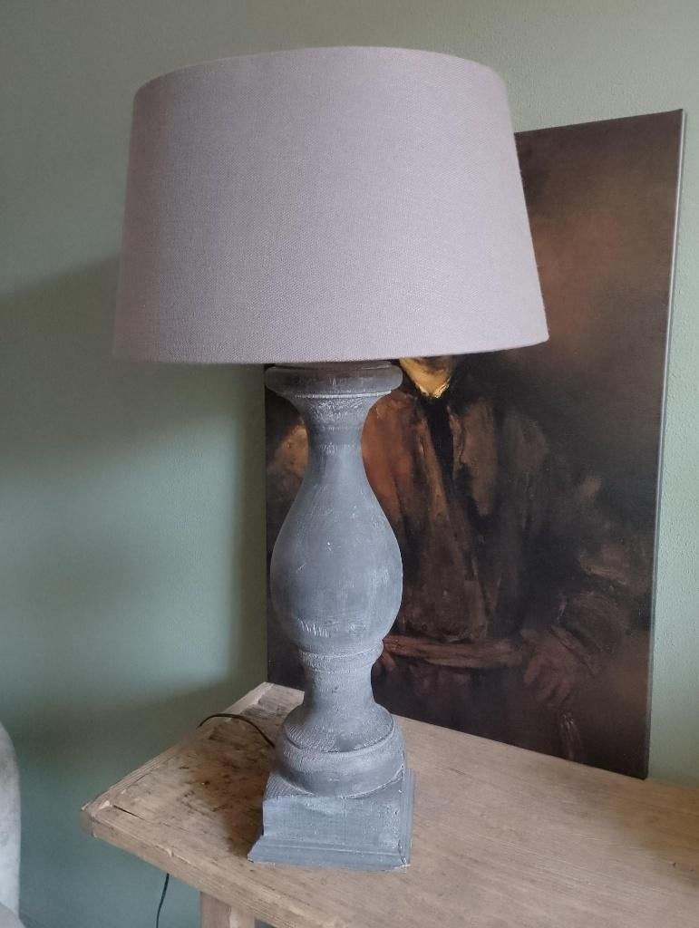 Mooie grote baluster lamp Aura Peeperkorn met kap 92 cm, Ophalen, Zo goed als nieuw, 75 cm of meer, Aura peeperkorn