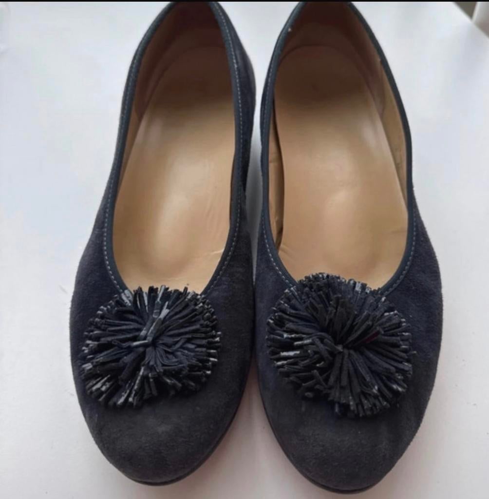 Hassia donkerblauwe suède ballerina's - Maat 7, Ophalen of Verzenden, Gedragen, Blauw, Ballerina's