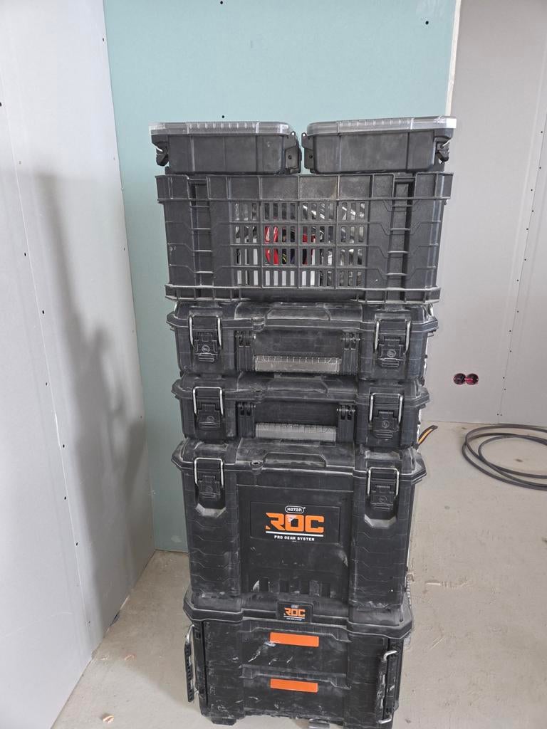 Keter ROC Gear Gereedschapskisten Set met Trolley, Ophalen of Verzenden, Gebruikt