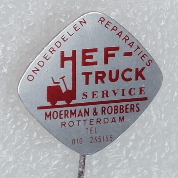 SP1303 Speldje Hef-truck service Moerman & Robbers Rotterdam, Ophalen of Verzenden, Gebruikt, Overige onderwerpen