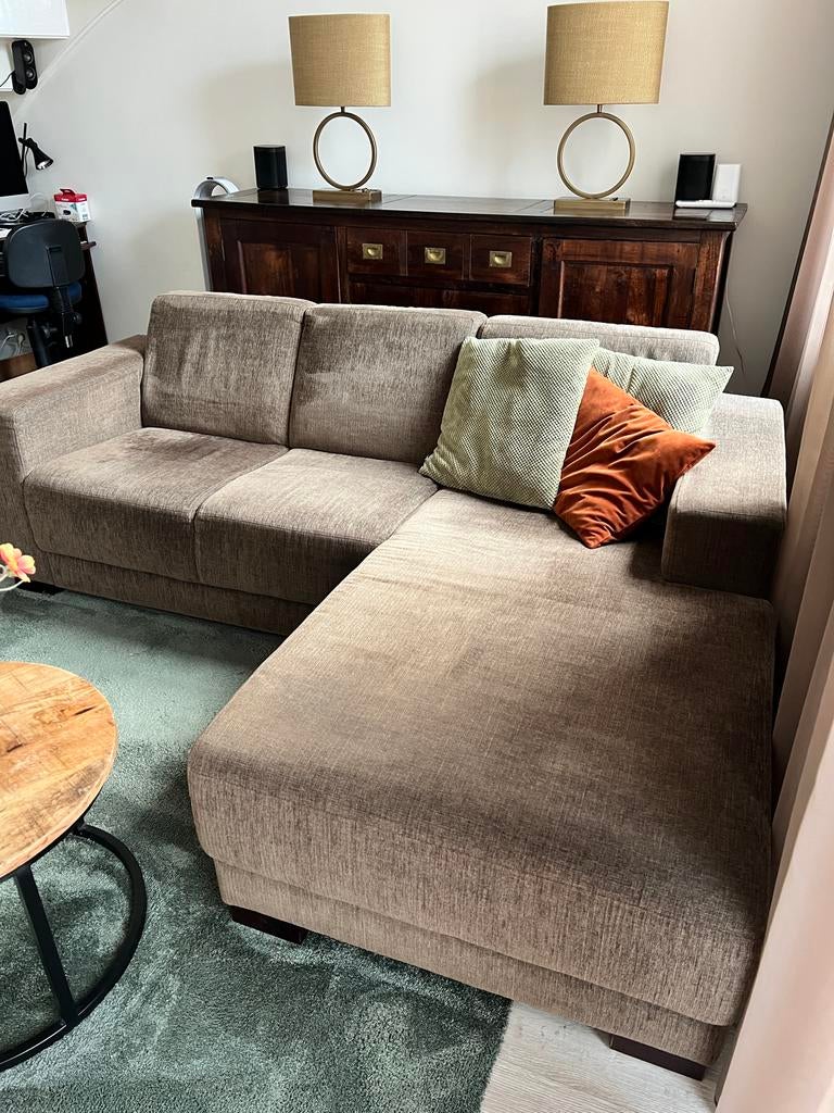 Goed onderhouden loungebank - 2.10m breed, Ophalen, Driepersoons, Zo goed als nieuw, 200 tot 250 cm
