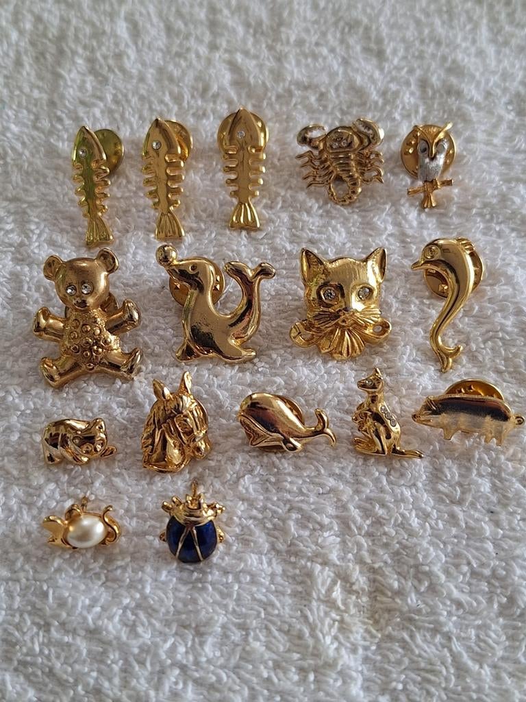 BIJOU : Zeer fraai vergulde Dieren pins, Overige merken, Overige materialen, Verzenden, Zo goed als nieuw