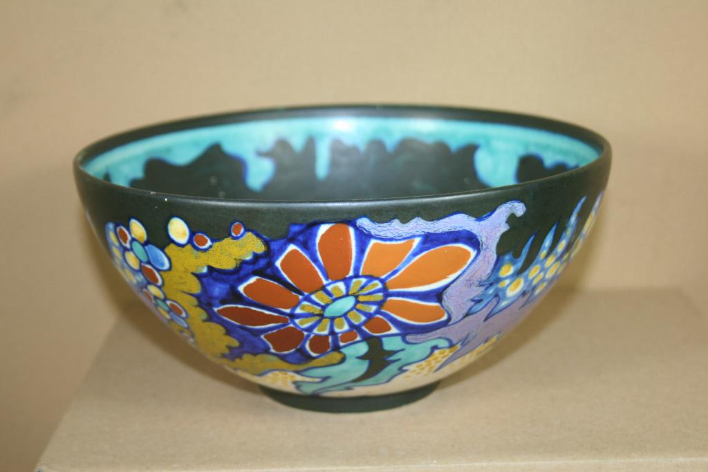 Gouda plateel kom Bloemen, Ophalen of Verzenden