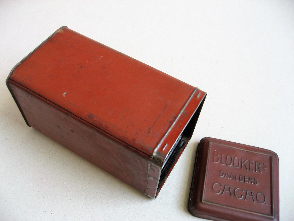 Groot vintage ponds blik Blooker 's Daalders cacao, Ophalen of Verzenden, Gebruikt, Overige, Overige merken
