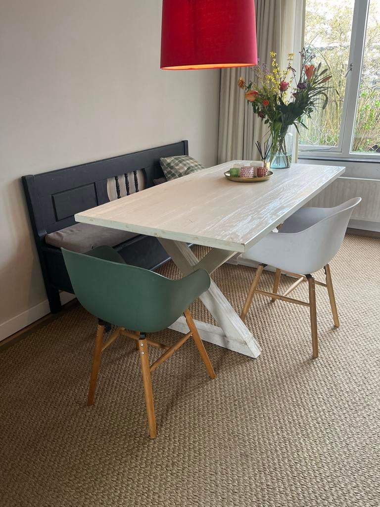 Eethoek geheel of los (Xpoten en 3 stoelen Hay), Ophalen, Gebruikt, 50 tot 100 cm, 150 tot 200 cm