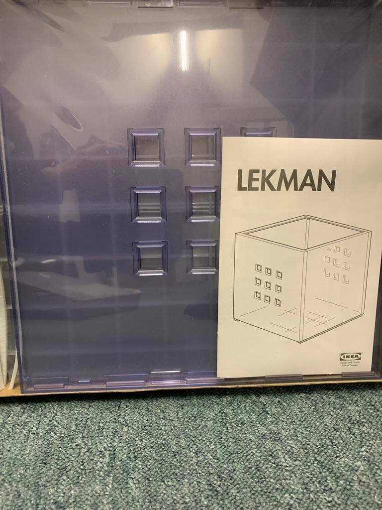 IKEA Lekman Opbergbox - Transparant Paars, 2 stuks, Ophalen, Nieuw