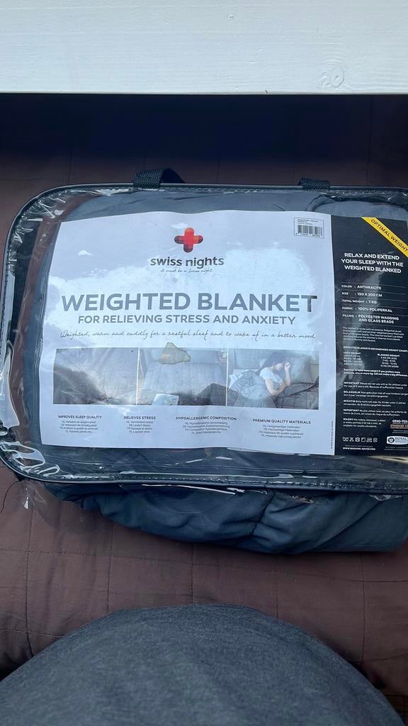 Verzwaringsdeken 150x200 7 kg, Ophalen, Eenpersoons, Grijs, Deken of Dekbed