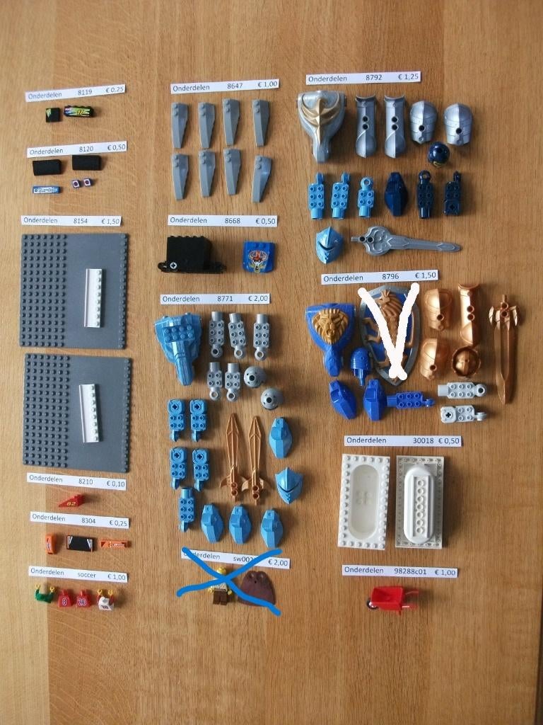 Onderdelen blad 2 (verschillende LEGO sets), Ophalen of Verzenden, Gebruikt, Losse stenen, Lego