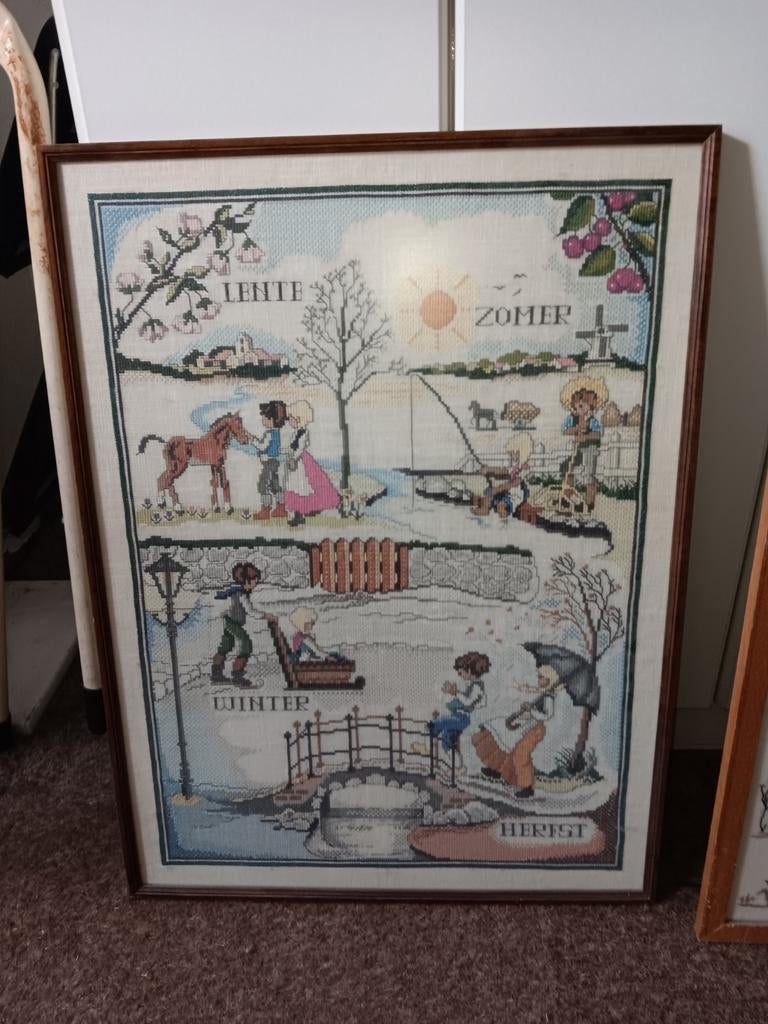 Geborduurde schilderijen, Ophalen, Zo goed als nieuw, Handborduren, Borduurpakket