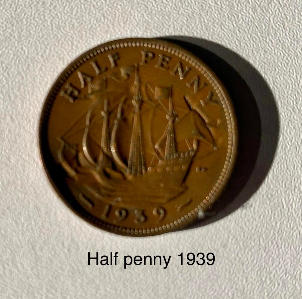Engelse penny’s oude 1861 plat, 1921, 1939,1956, Ophalen of Verzenden, Overige landen