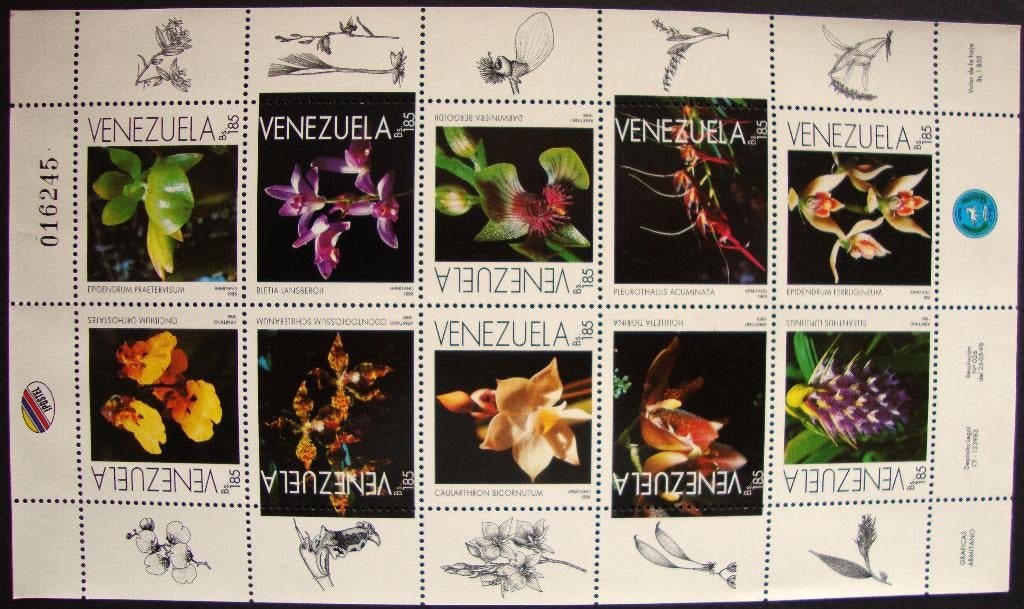 - 756 - Groot blok met Orchideeén., Verzenden, Postfris, Dier of Natuur