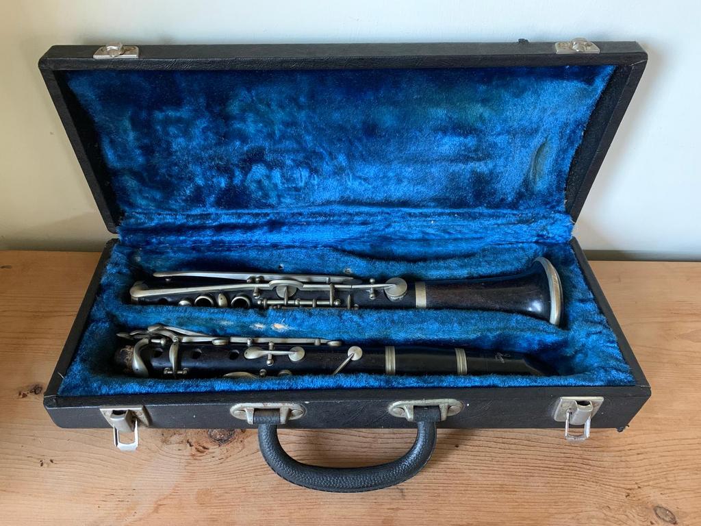 Antieke klarinet in originele koffer, Ophalen of Verzenden, Zo goed als nieuw, Hout