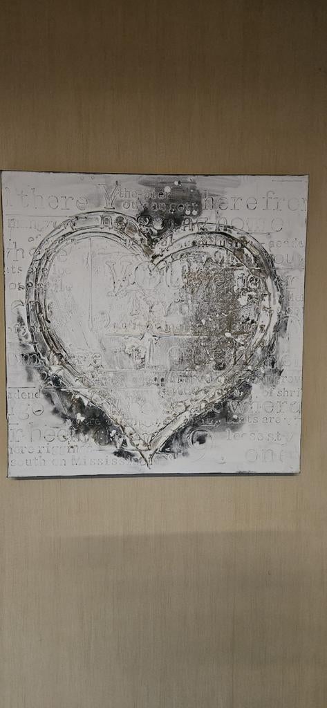 Schilderij met relief, Ophalen of Verzenden, 50 tot 75 cm, Schilderij, 50 tot 75 cm