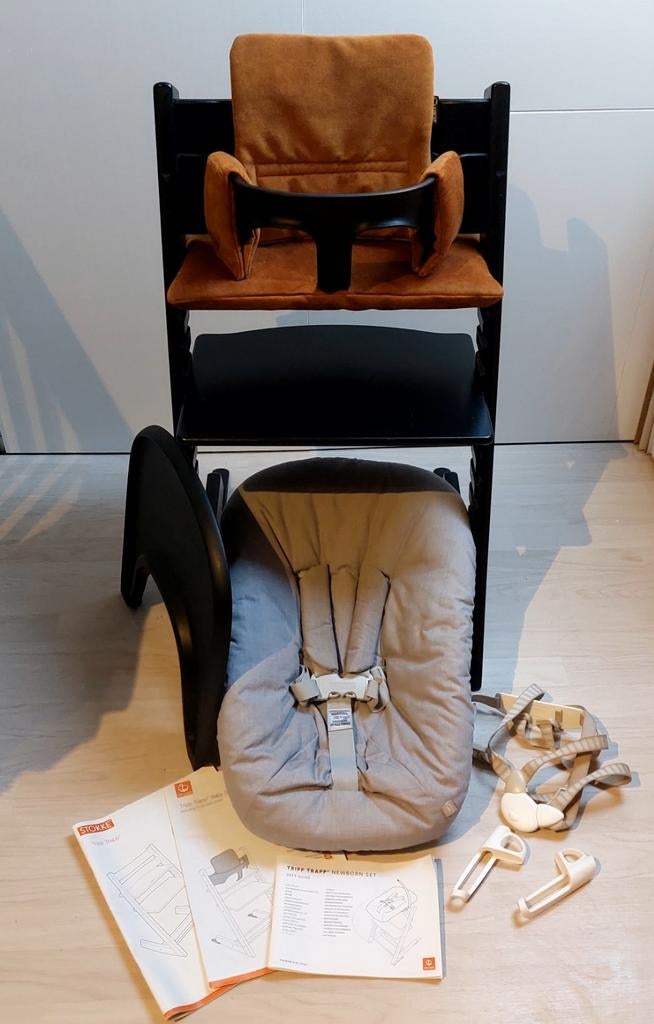 Zeer compleet! Tripp Trapp, newborn, babyset,tray,kussenset, Kinderen en Baby's, Kinderstoelen, Ophalen, Gebruikt, Meegroeistoel