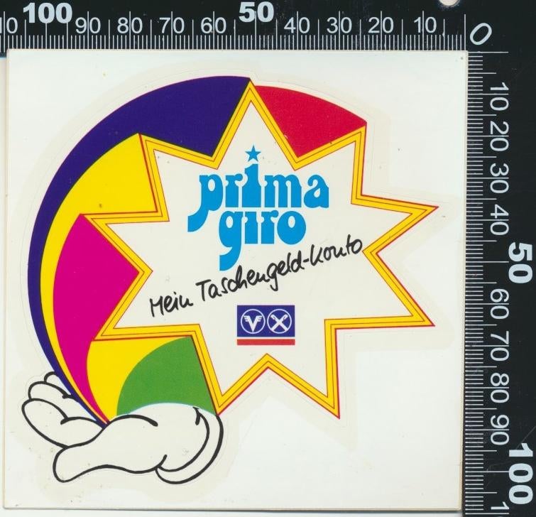 Sticker: Prima Giro, Ophalen of Verzenden, Zo goed als nieuw, Bedrijf of Vereniging