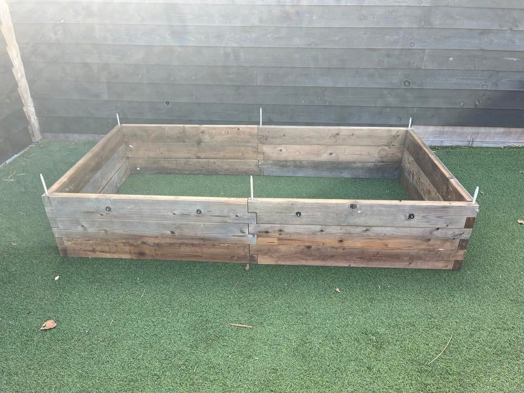 Houten zandbak met hoes, Ophalen, Gebruikt